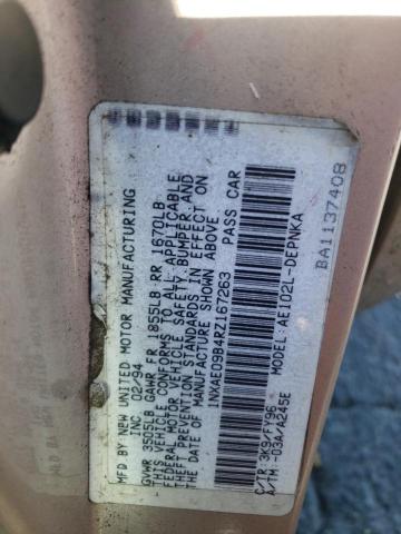 1NXAE09B4RZ167263 - 1994 TOYOTA COROLLA LE BEIGE photo 12