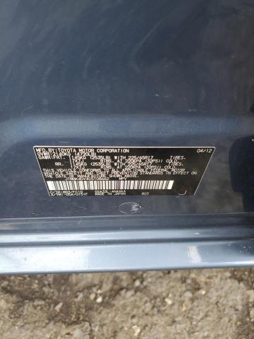 JTMBK4DV4C5108662 - 2012 TOYOTA RAV4 BLUE photo 13