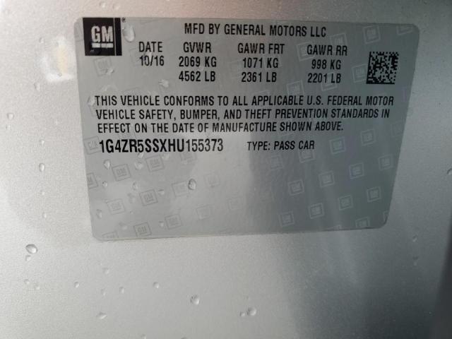 1G4ZR5SSXHU155373 - 2017 BUICK LACROSSE PREMIUM ვერცხლისფერი ფოტო 12