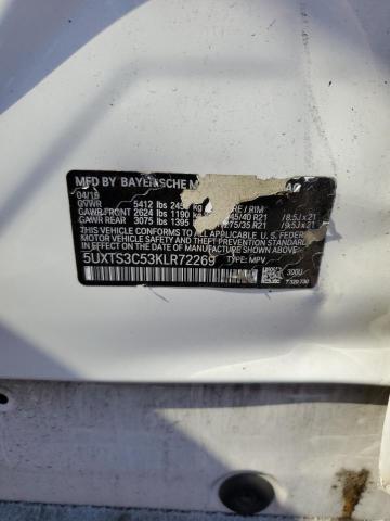 5UXTS3C53KLR72269 - 2019 BMW X3 XDRIVEM40I WHITE photo 13