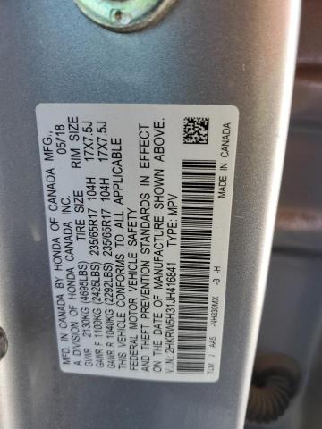 2HKRW5H31JH416841 - 2018 HONDA CR-V LX Argent photo 14