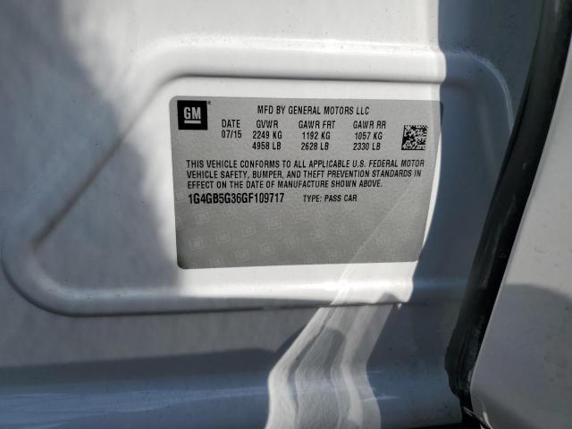 1G4GB5G36GF109717 - 2016 BUICK LACROSSE WHITE photo 12