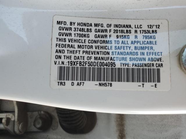 19XFB2F50DE004095 - 2013 HONDA CIVIC LX WHITE photo 12