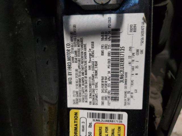 3LN6L2LUXER817135 - 2014 LINCOLN MKZ HYBRID BLACK photo 12