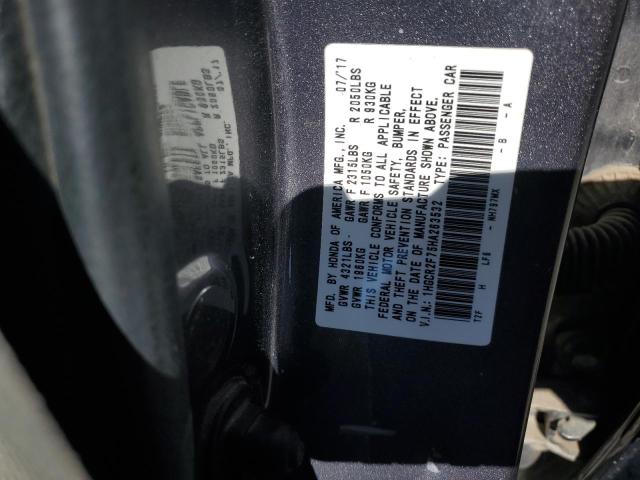 1HGCR2F75HA263532 - 2017 HONDA ACCORD EX Grau Foto 12