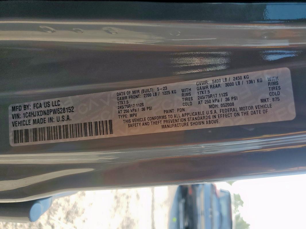 1C4HJXDN8PW628152 - 2023 JEEP WRANGLER SPORT Մոխրագույն լուսանկար 13