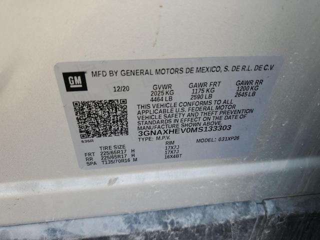 3GNAXHEV0MS133303 - 2021 CHEVROLET EQUINOX LS Gümüş foto 13