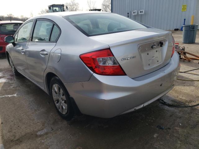 19XFB2F57CE019174 - 2012 HONDA CIVIC LX SILVER photo 2