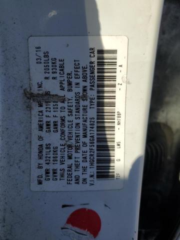 1HGCR2F56GA174825 - 2016 HONDA ACCORD SPORT أبيض صورة 12