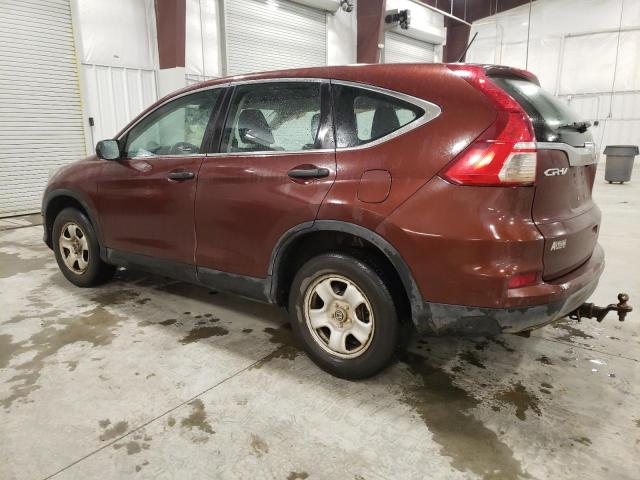 5J6RM4H33FL068568 - 2015 HONDA CR-V LX BURGUNDY photo 2