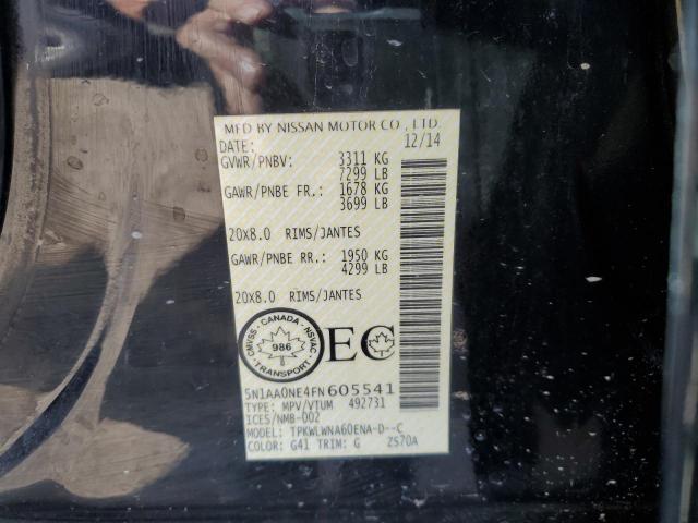 5N1AA0NE4FN605541 - 2015 NISSAN ARMADA PLATINUM შავი ფოტო 13