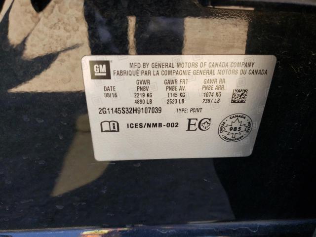 2G1145S32H9107039 - 2017 CHEVROLET IMPALA PREMIER BLACK photo 12