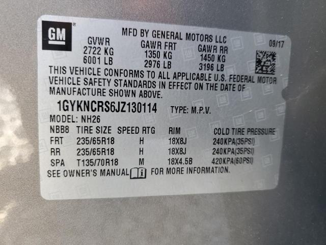 1GYKNCRS6JZ130114 - 2018 CADILLAC XT5 LUXURY GRAY photo 13