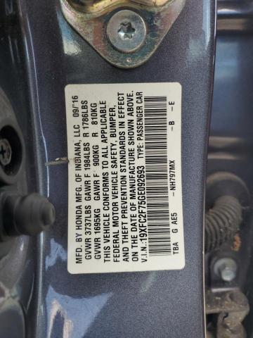 19XFC2F75GE092693 - 2016 HONDA CIVIC EX 灰色 照片 12