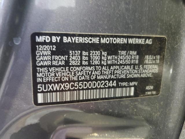 5UXWX9C55D0D02344 - 2013 BMW X3 XDRIVE28I GRAY photo 14