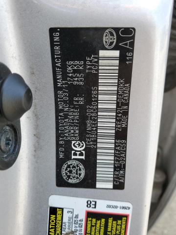 2T1BU4EE2BC601265 - 2011 TOYOTA COROLLA BASE Сріблястий фото 12