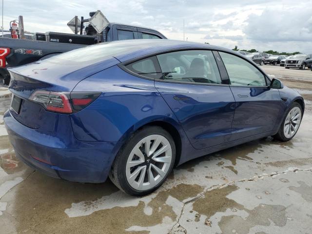 5YJ3E1EA0NF290691 - 2022 TESLA MODEL 3 ლურჯი ფოტო 3