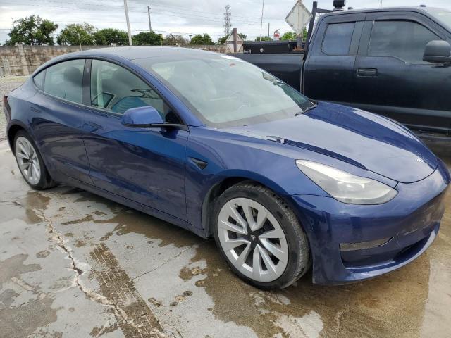 5YJ3E1EA0NF290691 - 2022 TESLA MODEL 3 ლურჯი ფოტო 4