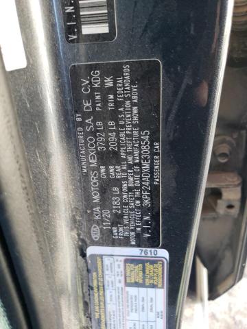 3KPF24ADXME308545 - 2021 KIA FORTE FE GRAY photo 12