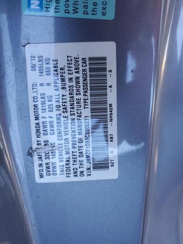 JHMZF1D68CS005271 - 2012 HONDA CR-Z EX 银色 照片 13