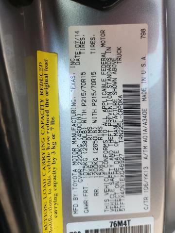 5TFTX4CN1EX046927 - 2014 TOYOTA TACOMA ACCESS CAB Gri fotoğraf 12