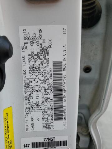 5TFJU4GN6DX047418 - 2013 TOYOTA TACOMA DOUBLE CAB PRERUNNER WHITE photo 13