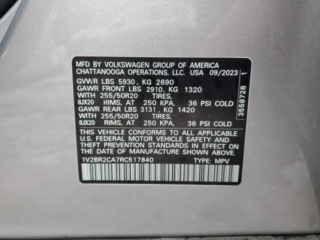 1V2BR2CA7RC517840 - 2024 VOLKSWAGEN ATLAS SEL Gümüş foto 14