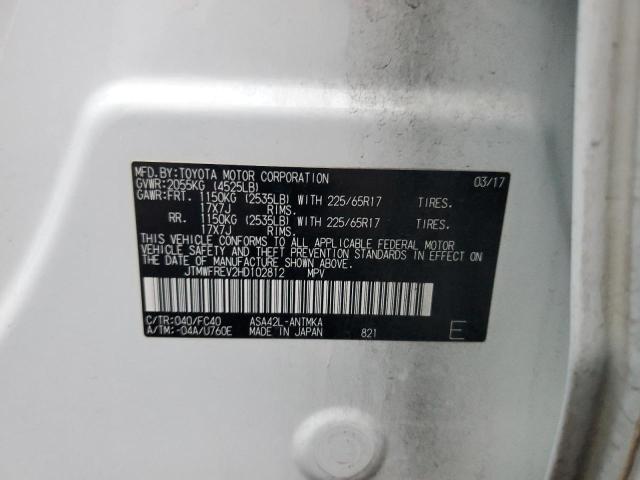 JTMWFREV2HD102812 - 2017 TOYOTA RAV4 XLE WHITE photo 14