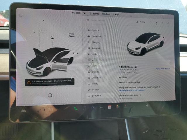 5YJ3E1EB9JF067522 - 2018 TESLA MODEL 3 Blanc photo 9