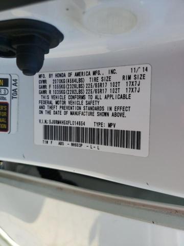 5J6RM4H5XFL014654 - 2015 HONDA CR-V EX თეთრი ფოტო 13