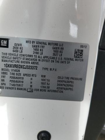 1GKKVREDXCJ323372 - 2012 GMC ACADIA SLT-1 白色 照片 13