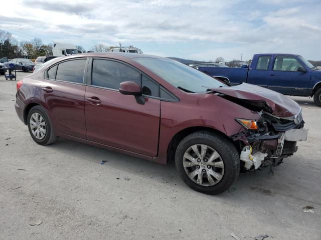 19XFB2F55CE352246 - 2012 HONDA CIVIC LX BURGUNDY photo 4