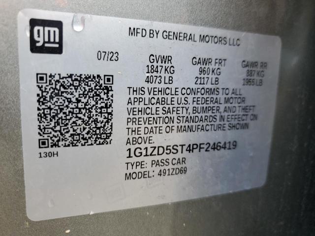 1G1ZD5ST4PF246419 - 2023 CHEVROLET MALIBU LT GRAY photo 12