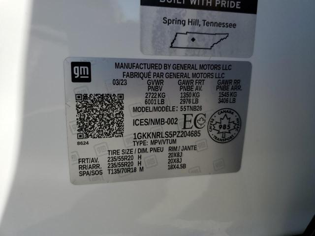 1GKKNRLS5PZ204685 - 2023 GMC ACADIA SLE თეთრი ფოტო 14