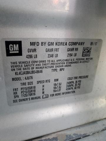 KL4CJASB4JB548646 - 2018 BUICK ENCORE PREFERRED SILVER photo 13