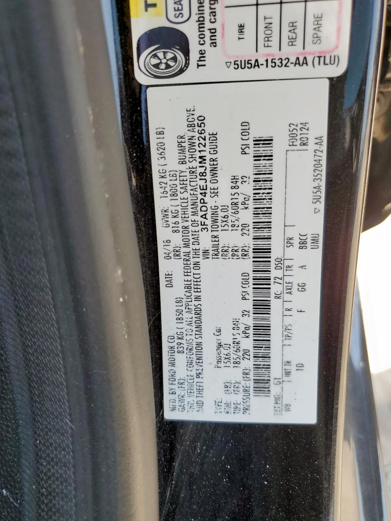 3FADP4EJ8JM122650 - 2018 FORD FIESTA SE Qara foto 13