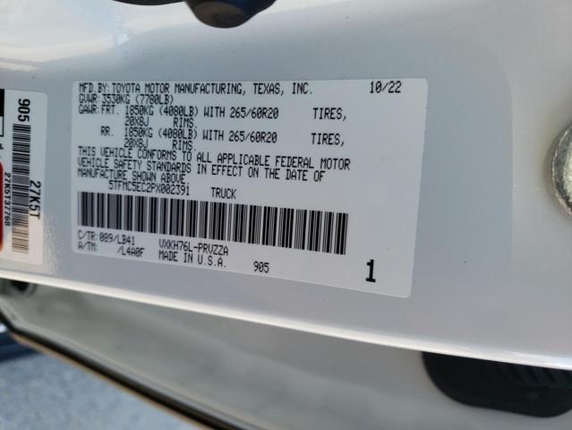 5TFMC5EC2PX002391 - 2023 TOYOTA TUNDRA CREWMAX PLATINUM Weiß Foto 13