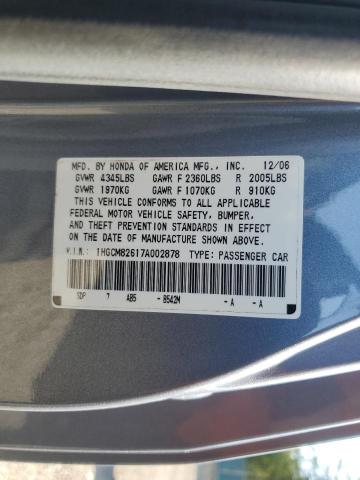 1HGCM82617A002878 - 2007 HONDA ACCORD EX 蓝色 照片 13