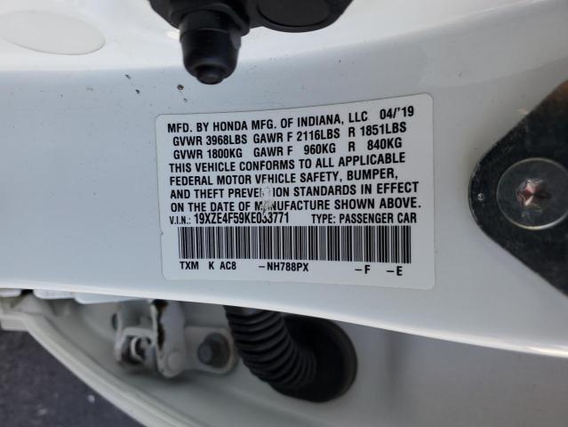 19XZE4F59KE033771 - 2019 HONDA INSIGHT EX 白色 照片 12