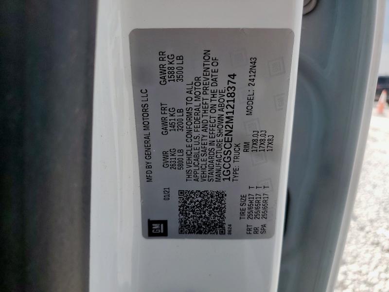 1GCGSCEN2M1218374 - 2021 CHEVROLET COLORADO LT WHITE photo 13