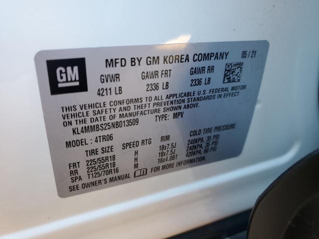 KL4MMBS25NB013509 - 2022 BUICK ENCORE GX PREFERRED WHITE photo 14