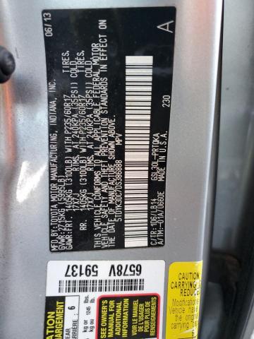 5TDYK3DC7DS386888 - 2013 TOYOTA SIENNA XLE SILVER photo 14