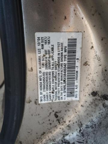 5FNRL384X5B400342 - 2005 HONDA ODYSSEY EX GOLD photo 13