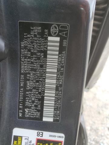 2T1BU4EEXBC689000 - 2011 TOYOTA COROLLA BASE GRAY photo 12