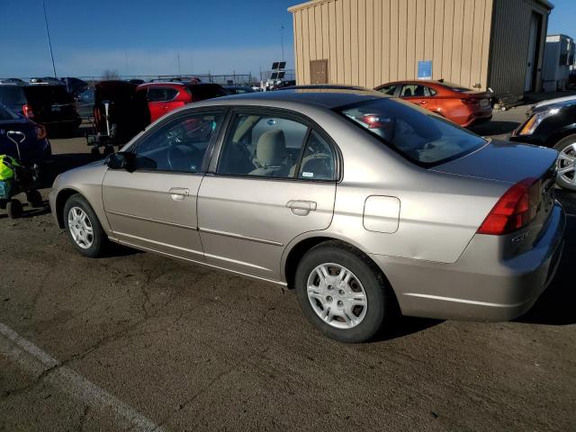 1HGES16592L076117 - 2002 HONDA CIVIC LX TAN photo 2