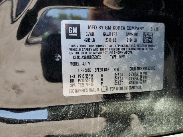 KL4CJASB1KB850932 - 2019 BUICK ENCORE PREFERRED Черный фото 12