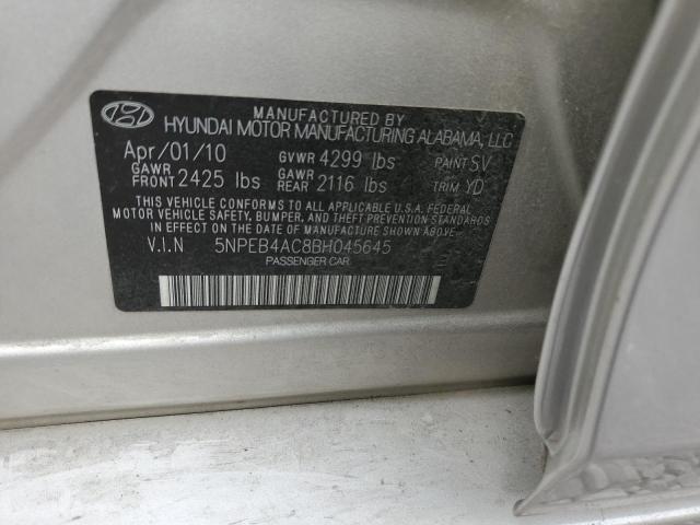 5NPEB4AC8BH045645 - 2011 HYUNDAI SONATA GLS TAN photo 12