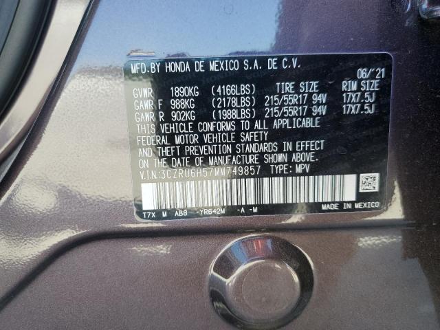 3CZRU6H57MM749857 - 2021 HONDA HR-V EX BROWN photo 12