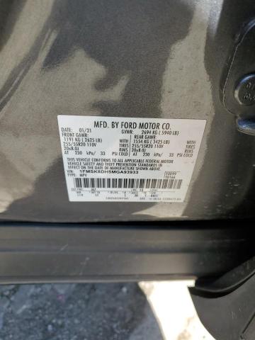 1FMSK8DH5MGA93933 - 2021 FORD EXPLORER XLT Boz foto 23