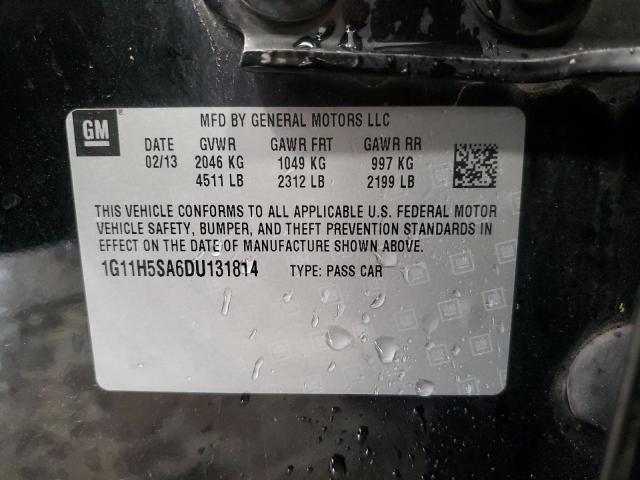 1G11H5SA6DU131814 - 2013 CHEVROLET MALIBU LTZ შავი ფოტო 12